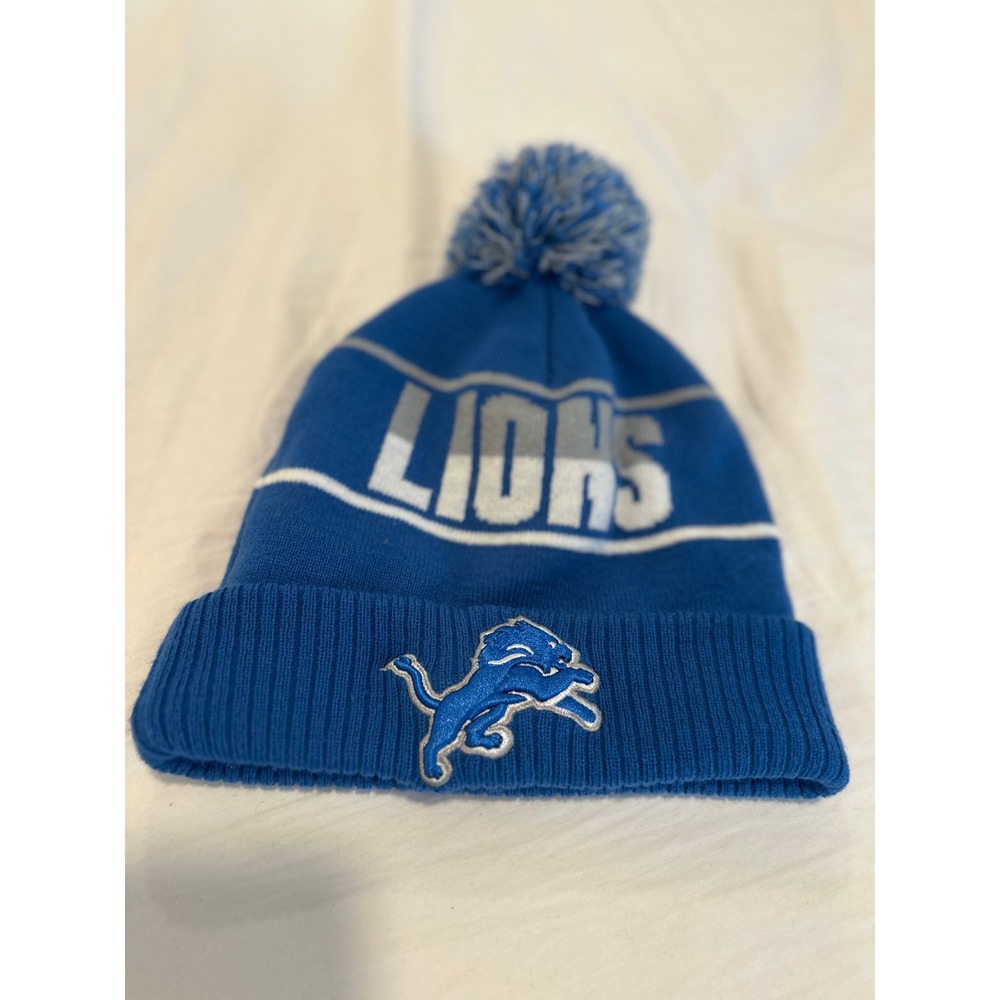 Starter Detroit Lions Gameday Beanie Hat Sz:OS Blue Pom Pom Knit Acrylic